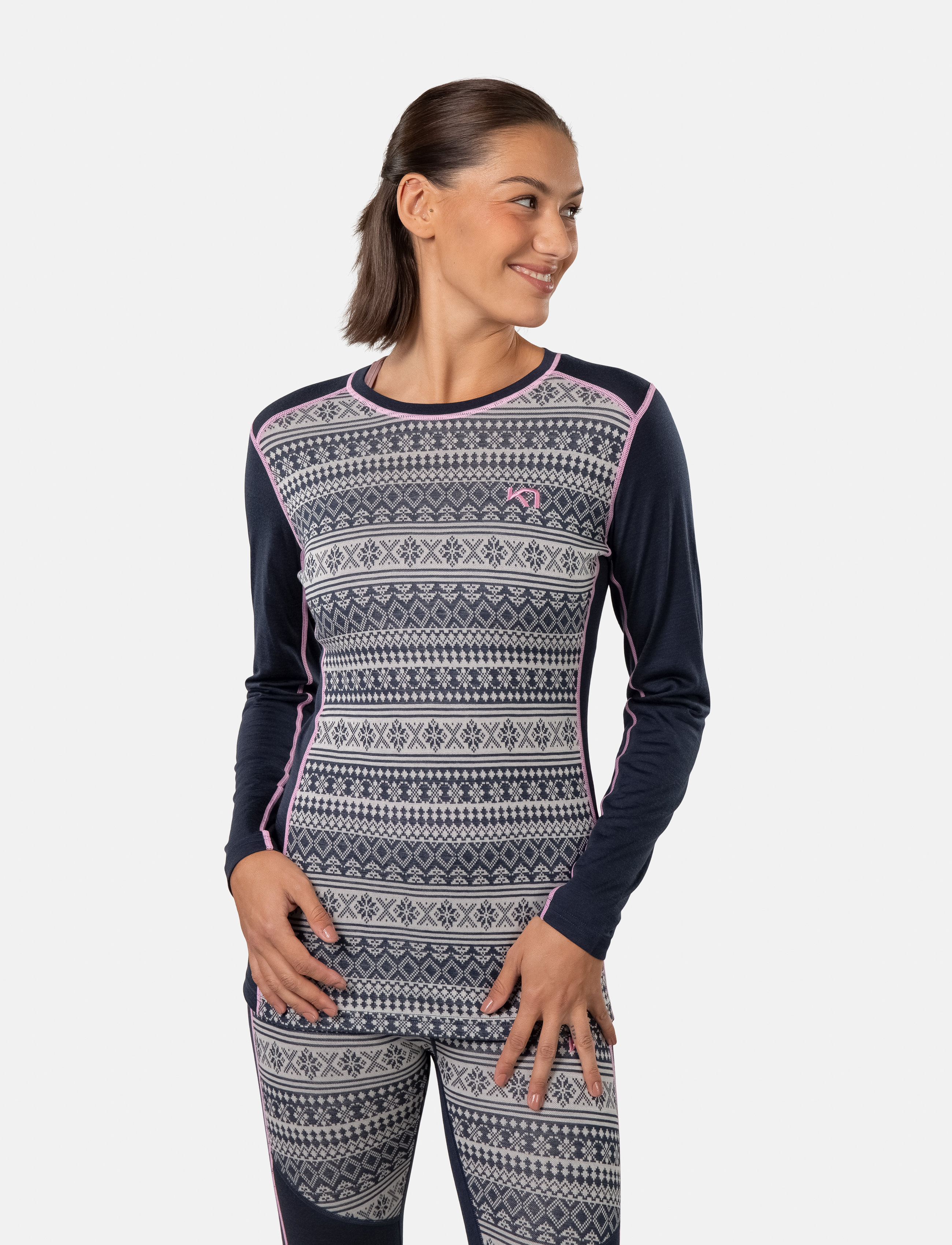 Kari Traa Mina Ls, XL, Navy, Sport Base Layers > Sport Base Layer Overdele, Dame