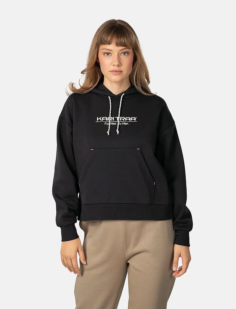 Kari Traa - ANELIE LOGO HOOD - overdele - black - 0