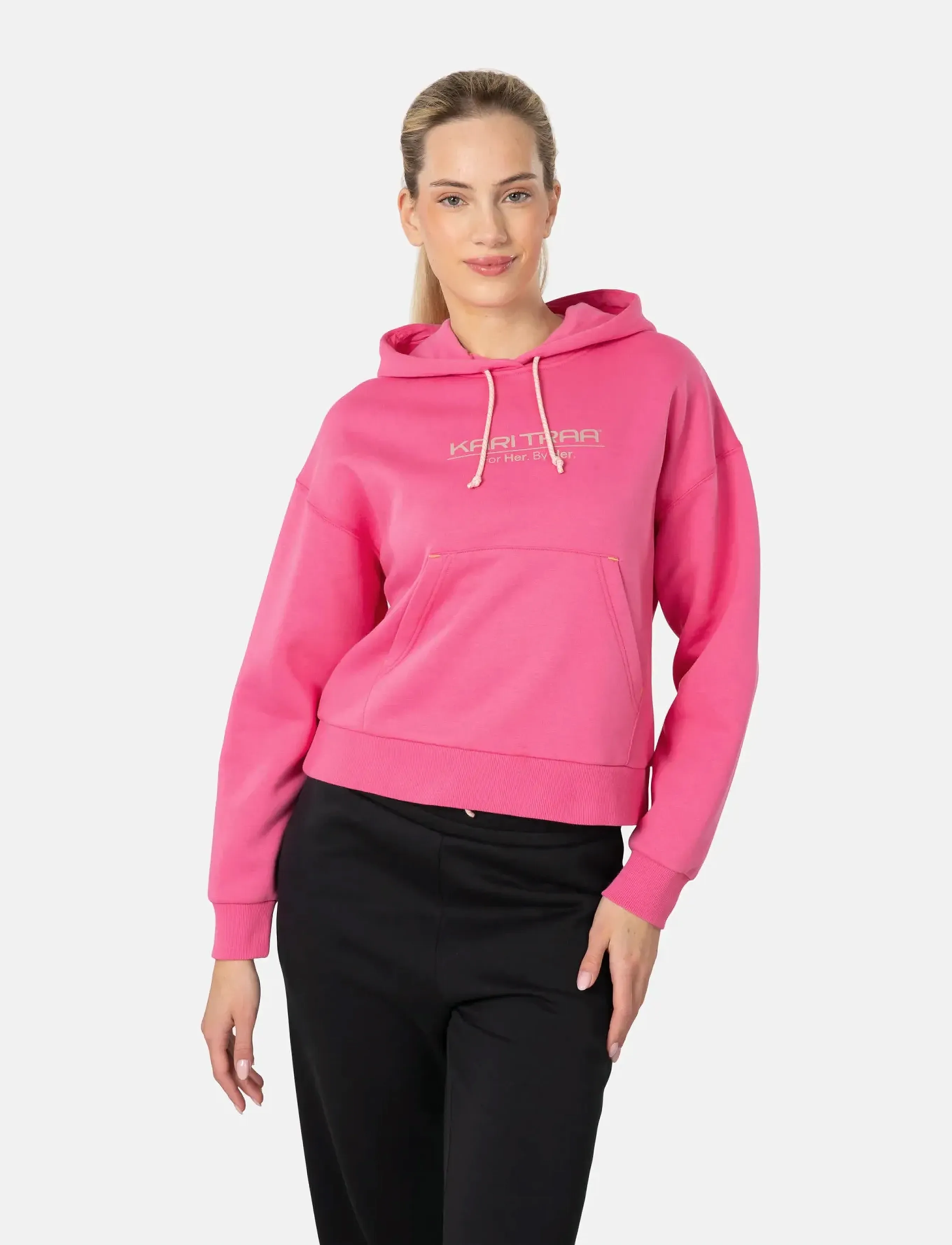 Kari Traa Anelie Logo Hood, S, Sport Sweatshirts & Hoodies, Rosa - Frauen