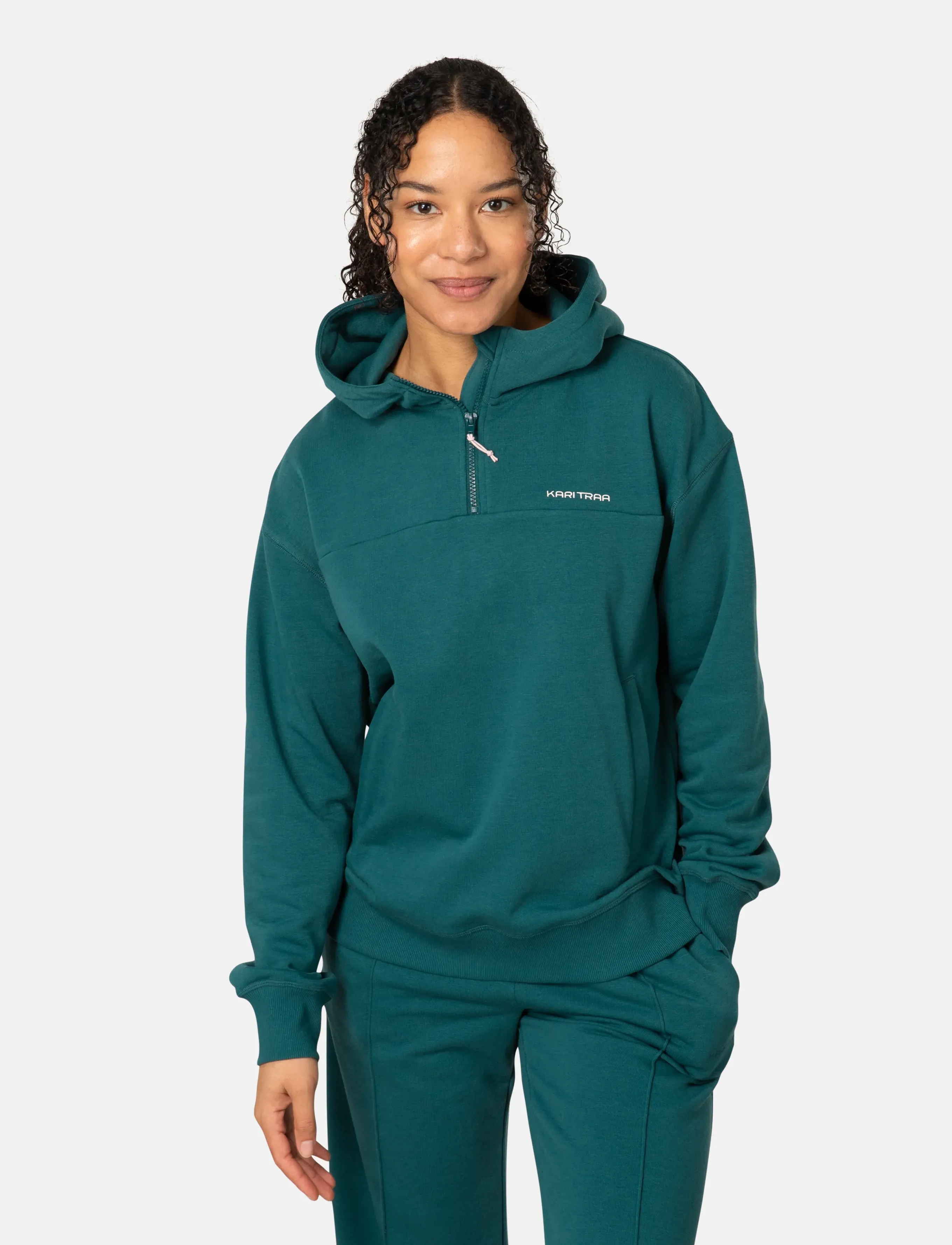 Kari Traa Synne Hood, Kvinder, Half-Zip Hættetrøje, Grøn, Str: S
