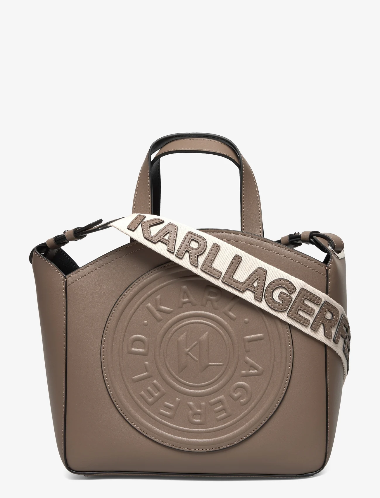 Karl Lagerfeld - k/circle sm tote patch - feestelijke kleding voor outlet-prijzen - dark taupe - 0
