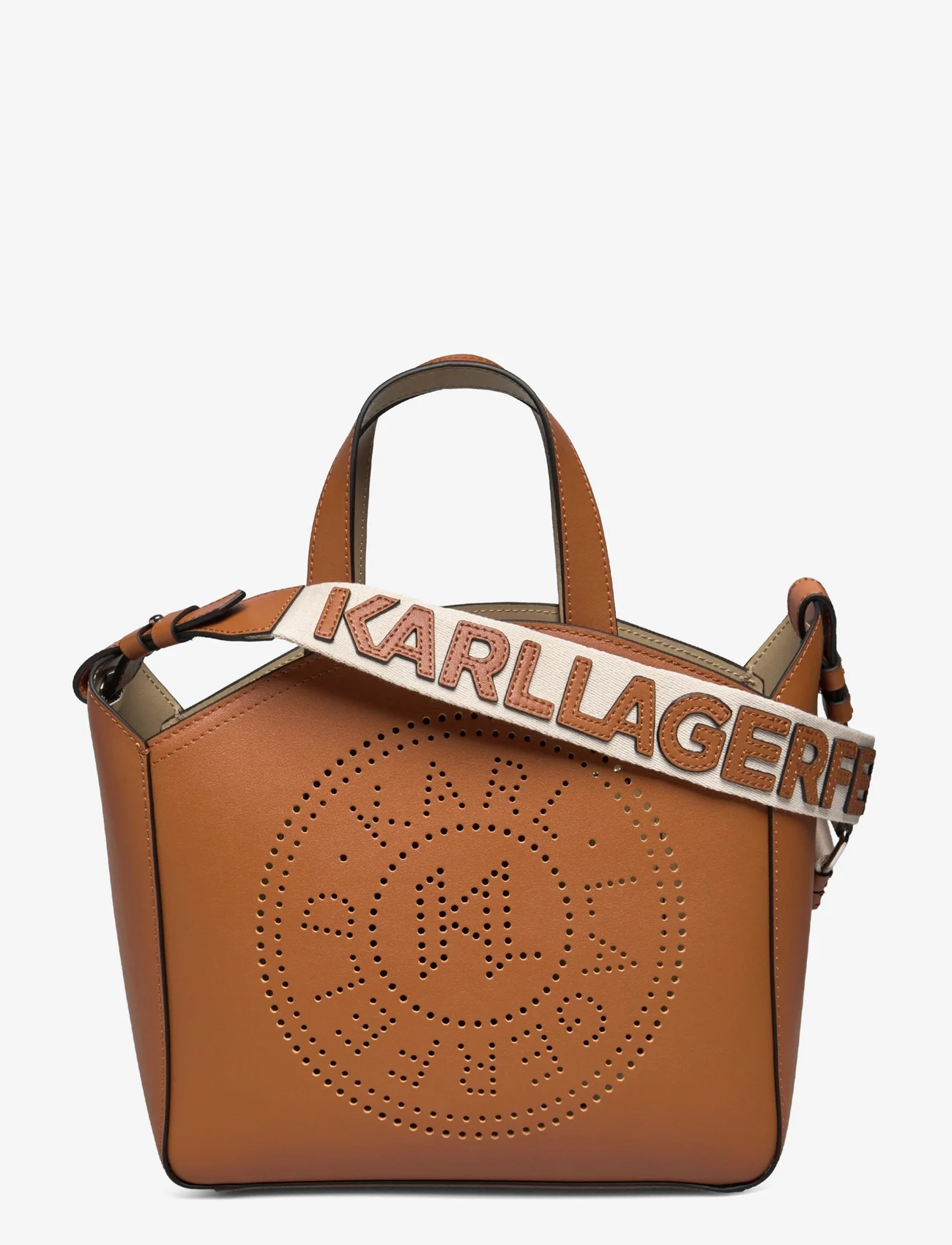 Karl Lagerfeld - k/circle sm tote perforated - party wear at outlet prices - sudan brown - 0