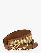 k/signature md raffia belt - NATURAL/SUDAN BROWN