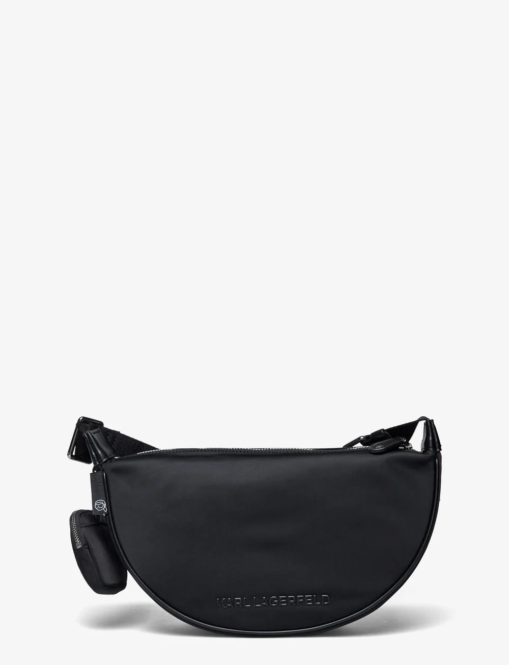 Karl Lagerfeld - ikon nylon sm half moon sb - crossbody bags - black - 1