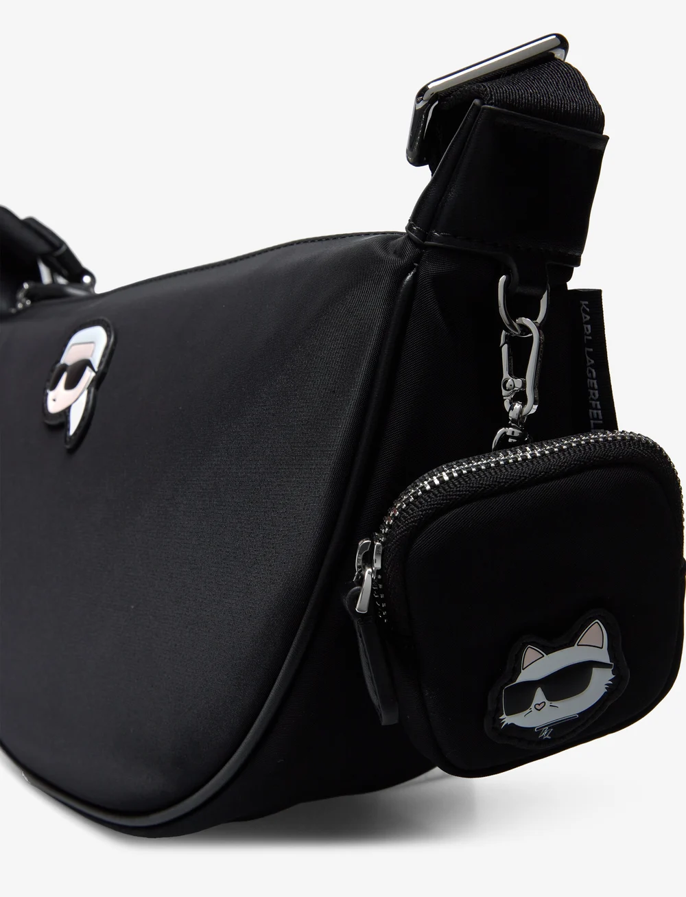 Karl Lagerfeld - ikon nylon sm half moon sb - crossbody bags - black - 3