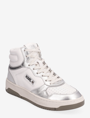 Karl Lagerfeld Shoes - KREW KC - sportiska stila apavi ar paaugstinātu potītes daļu - white lthr/silver - 0