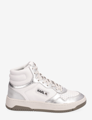 Karl Lagerfeld Shoes - KREW KC - sportiska stila apavi ar paaugstinātu potītes daļu - white lthr/silver - 1