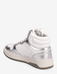 Karl Lagerfeld Shoes - KREW KC - korkeavartiset tennarit - white lthr/silver - 2