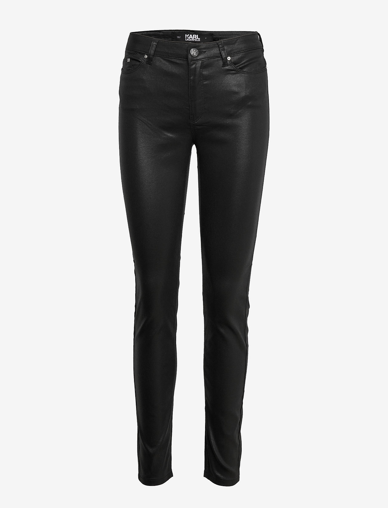 Karl Lagerfeld - Skinny Metallic Denim Pants - metallic black - 0