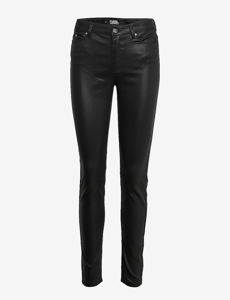 Karl Lagerfeld - Skinny Metallic Denim Pants - metallic black - 0