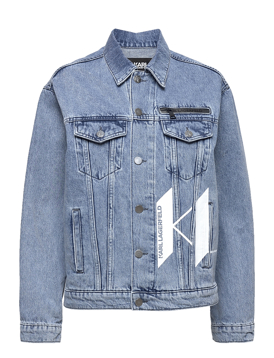 Karl Lagerfeld - Unisex Denim Jacket W/ Big Kl - blue denim - 0