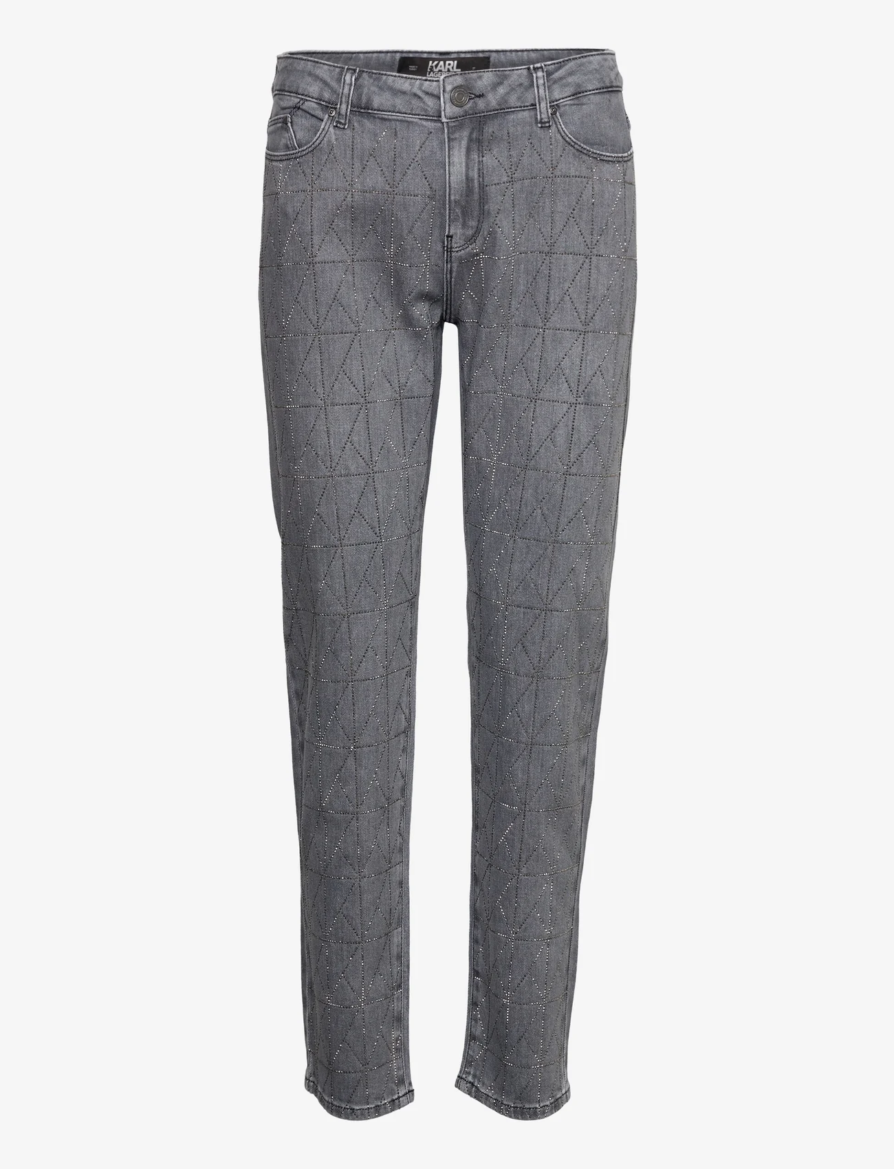 Karl Lagerfeld - K/Sparkle Denim Pants - džinsa bikses ar taisnām starām - dark grey - 0