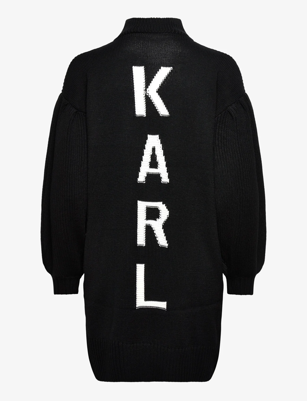 Karl Lagerfeld - Long Knit Tunic W/Logo - tunikor - black - 1