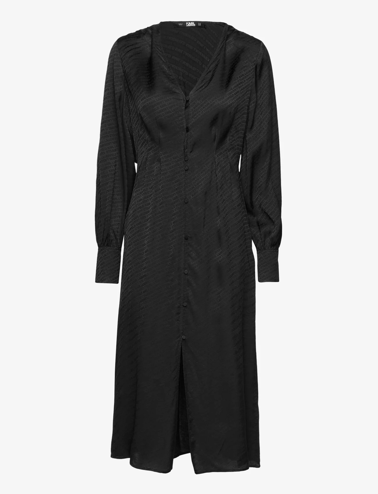 Karl Lagerfeld - Logo Jacquard Shirtdress - midi kjoler - black - 0