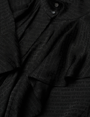 Karl Lagerfeld - Logo Jacquard Ruffle Shirt - langærmede bluser - black - 2