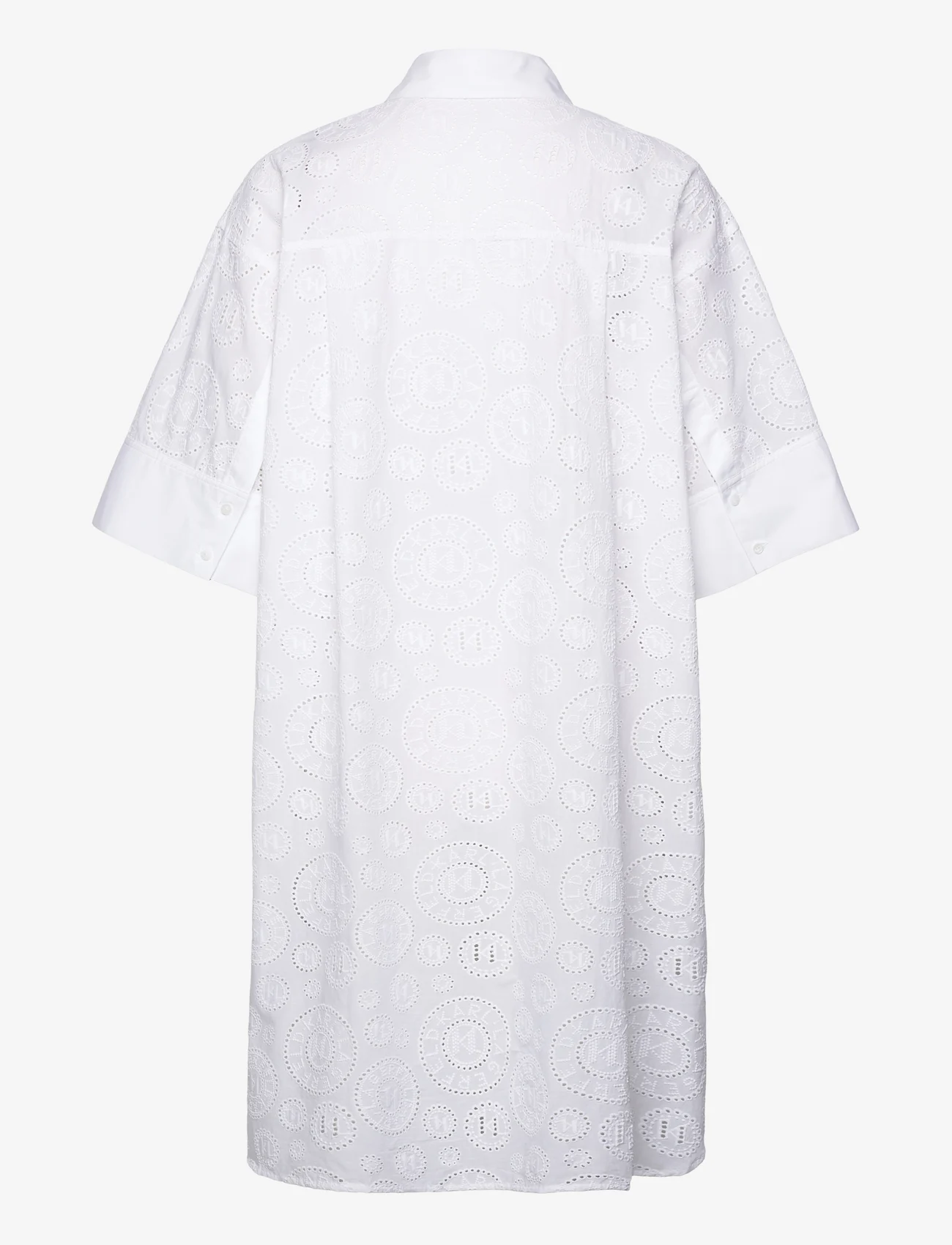 Karl Lagerfeld - Broderie Anglaise Shirtdress - skjortklänningar - white - 1