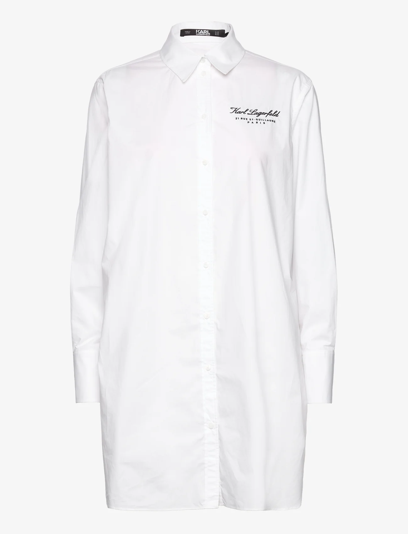 Karl Lagerfeld - Hotel Karl Poplin Tunic - skjortklänningar - white - 0