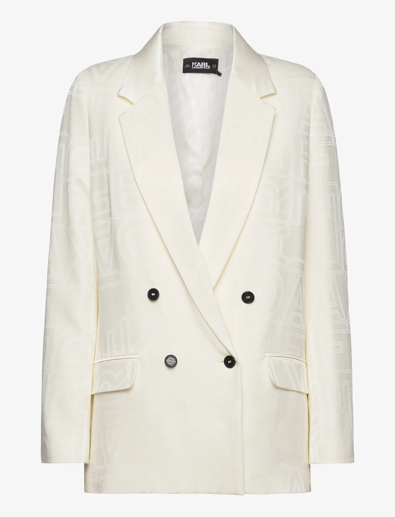 Karl Lagerfeld - logo tailored blazer - vakarėlių drabužiai išparduotuvių kainomis - off white - 0