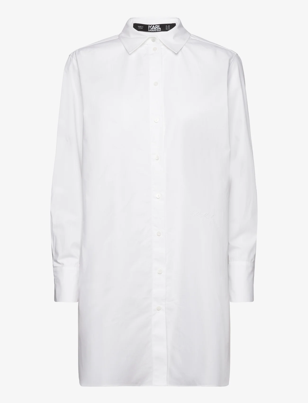 Karl Lagerfeld - signature tunic shirt - krekli ar garām piedurknēm - white - 0