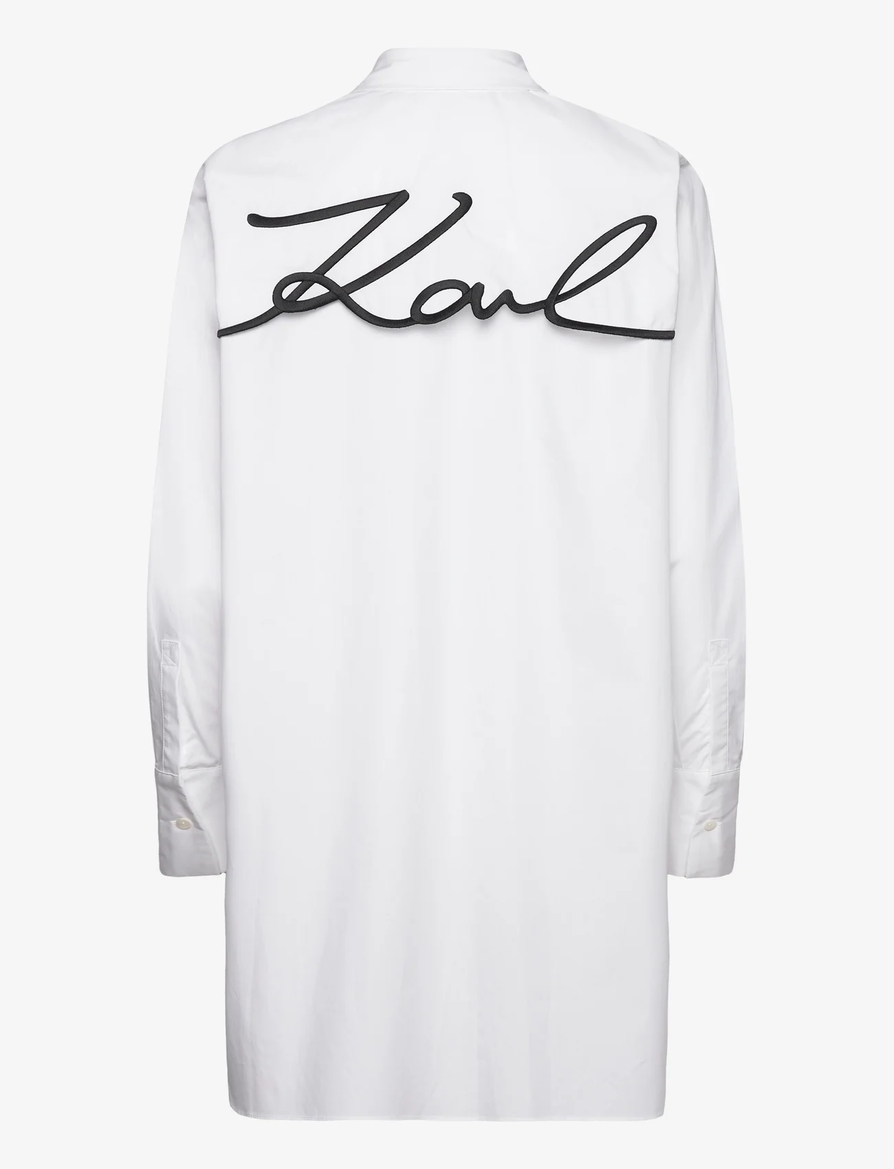 Karl Lagerfeld - signature tunic shirt - krekli ar garām piedurknēm - white - 1