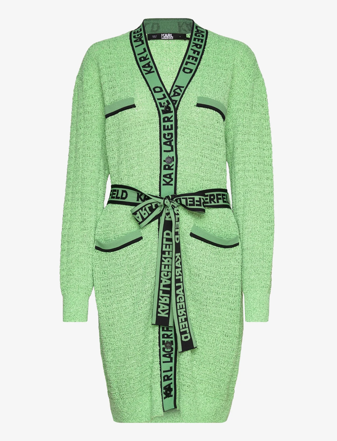 Karl Lagerfeld - feminine boucle cardigan - koftor - bright green - 0