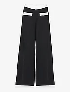 classic knit pants - BLACK/WHITE