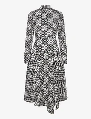 Karl Lagerfeld - check silk dress - party wear at outlet prices - black/white monogram check - 0