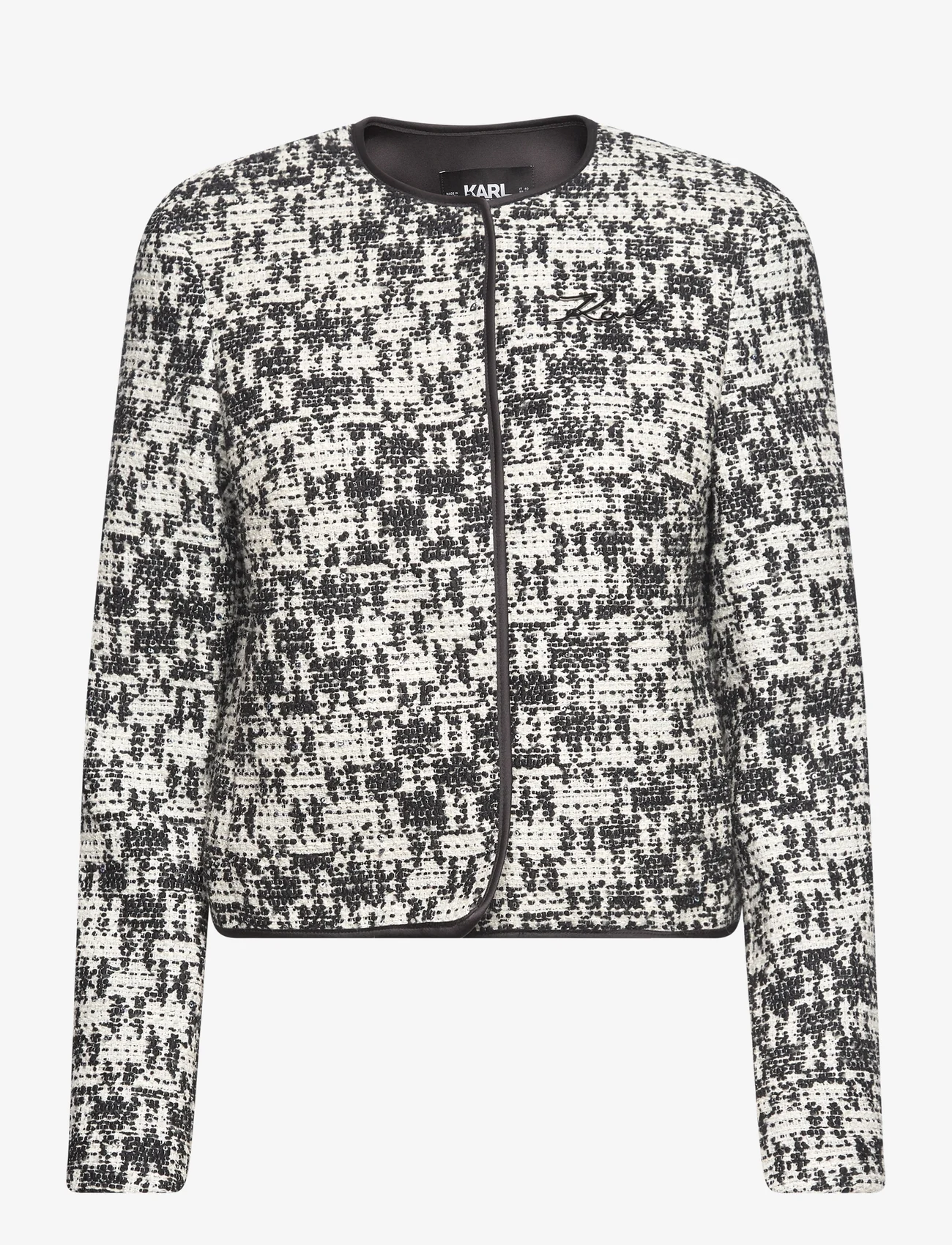 Karl Lagerfeld - check boucle jacket - party wear at outlet prices - black/white boucle - 0