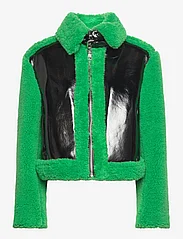 Karl Lagerfeld - faux fur shearling aviator - kevättakit - kelly green/black - 0