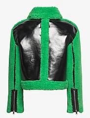 Karl Lagerfeld - faux fur shearling aviator - spring jackets - kelly green/black - 1