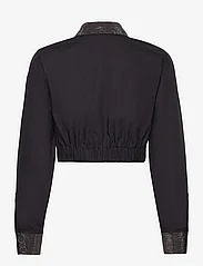 Karl Lagerfeld - rhinestone cropped shirt - long-sleeved shirts - black - 1
