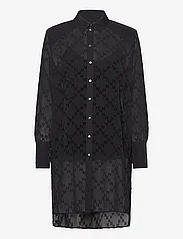 Karl Lagerfeld - monogram glitter flock tunic - langermede skjorter - black/silver - 0