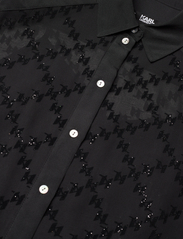 Karl Lagerfeld - monogram glitter flock tunic - langærmede skjorter - black/silver - 3