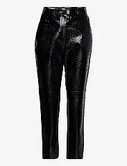 Karl Lagerfeld - faux croc patent leather pants - leather trousers - black - 0
