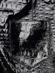 Karl Lagerfeld - faux croc patent leather pants - nahkahousut - black - 4