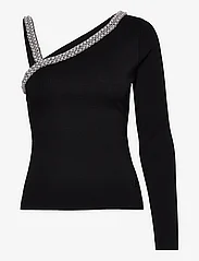Karl Lagerfeld - shoulder detail knit top - trøjer - black - 0