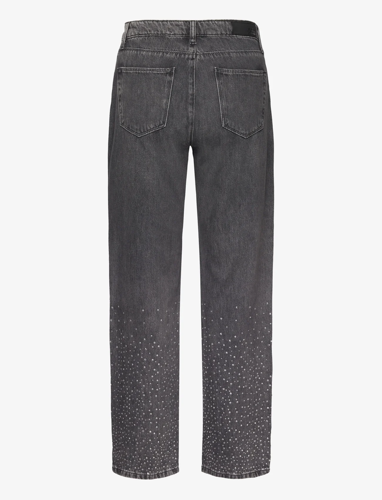 Karl Lagerfeld - sparkle gf denim pants - džinsa bikses ar platām starām - mid grey - 1