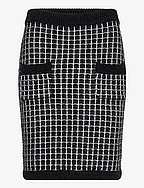 boucle knit skirt - BLACK/SILVER