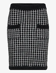 Karl Lagerfeld - boucle knit skirt - strikkede nederdele - black/silver - 0