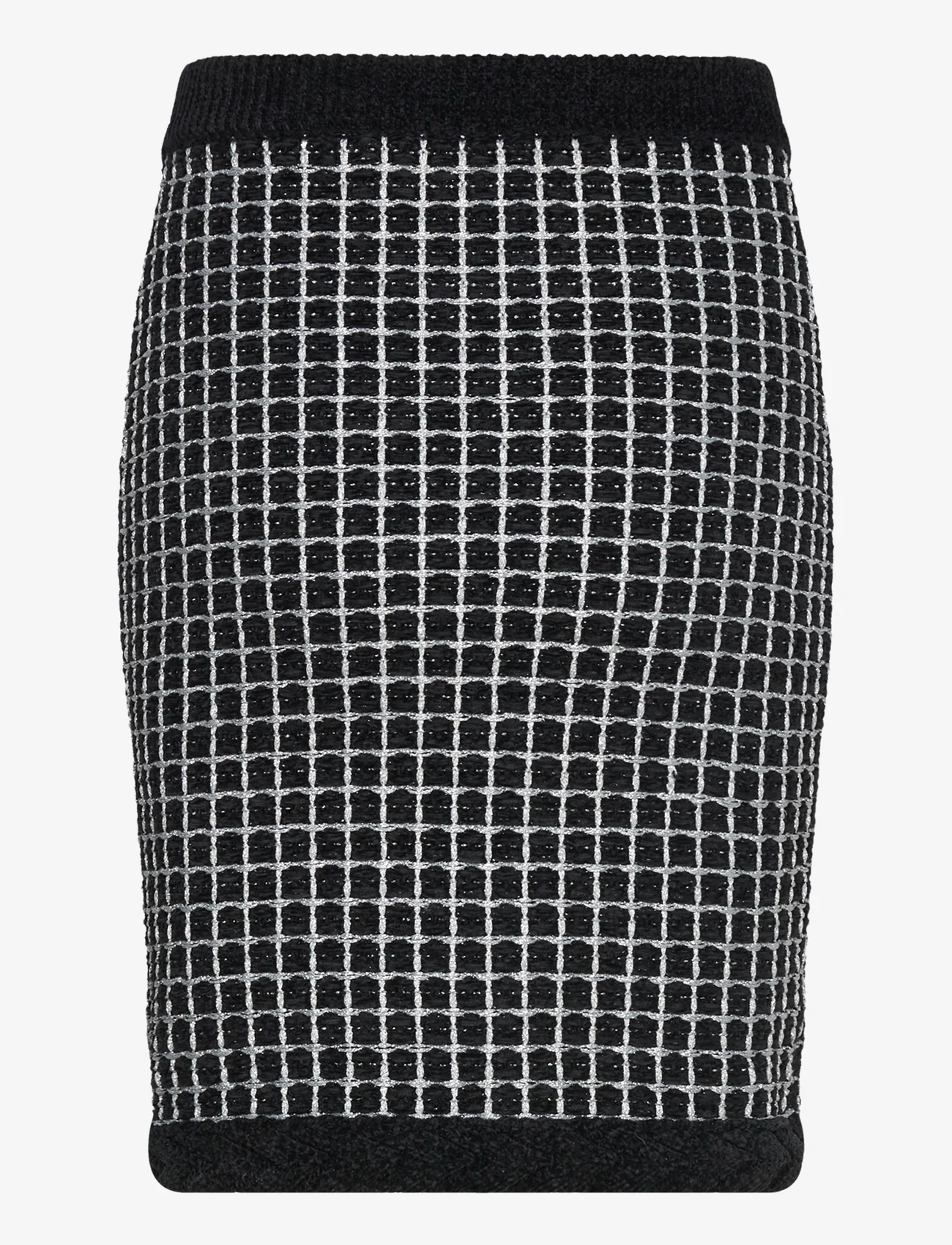 Karl Lagerfeld - boucle knit skirt - neulehameet - black/silver - 1