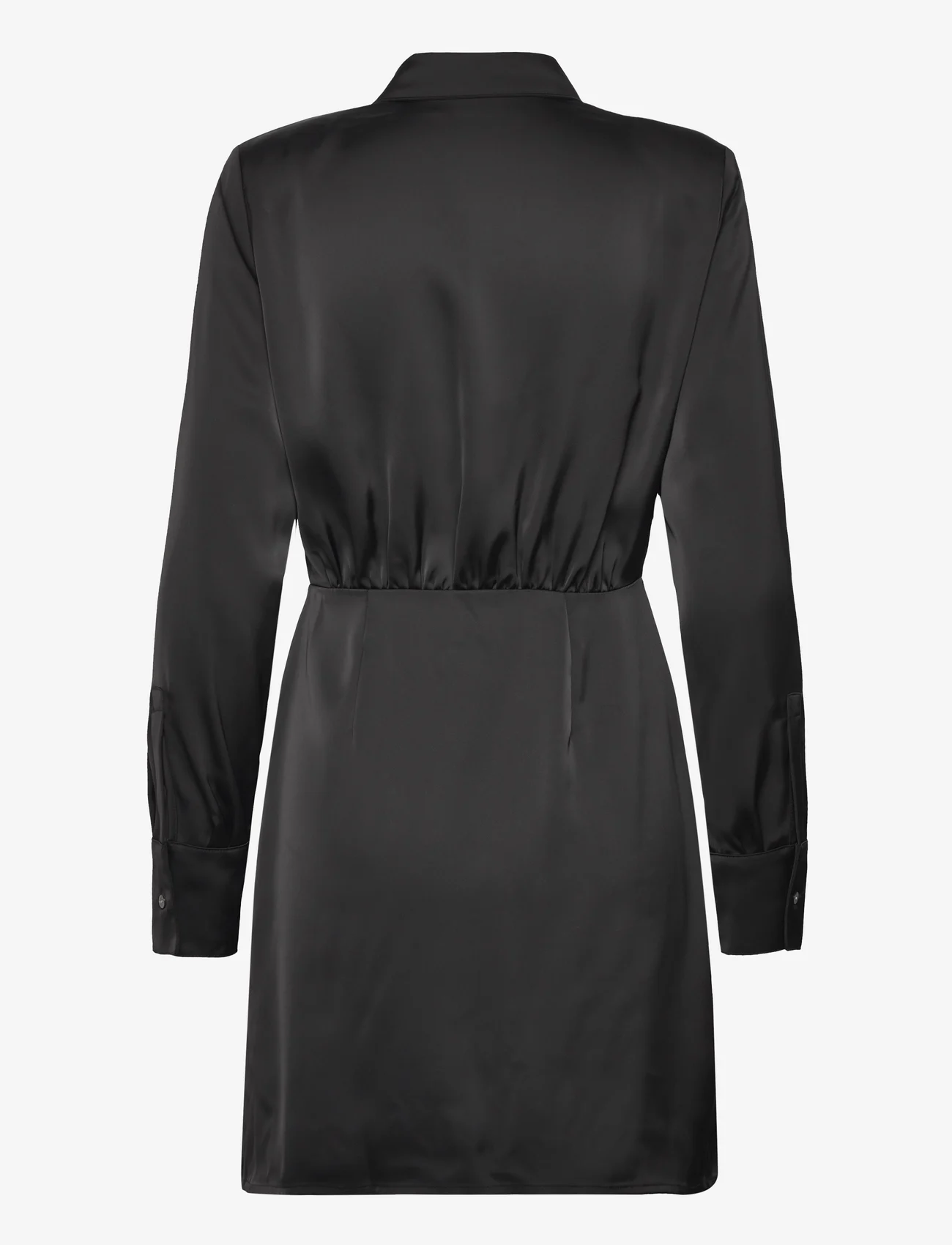 Karl Lagerfeld - karl charm satin shirt dress - marškinių tipo suknelės - black - 1