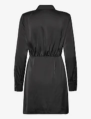 Karl Lagerfeld - karl charm satin shirt dress - marškinių tipo suknelės - black - 1