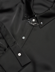 Karl Lagerfeld - karl charm satin shirt dress - skjortklänningar - black - 2