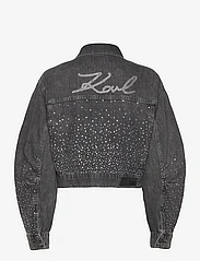 Karl Lagerfeld - sparkle denim jacket - vårjakker - mid grey - 1