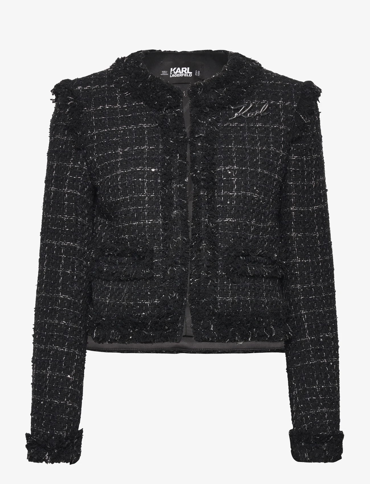 Karl Lagerfeld - boucle jacket - party wear at outlet prices - black/silver - 0