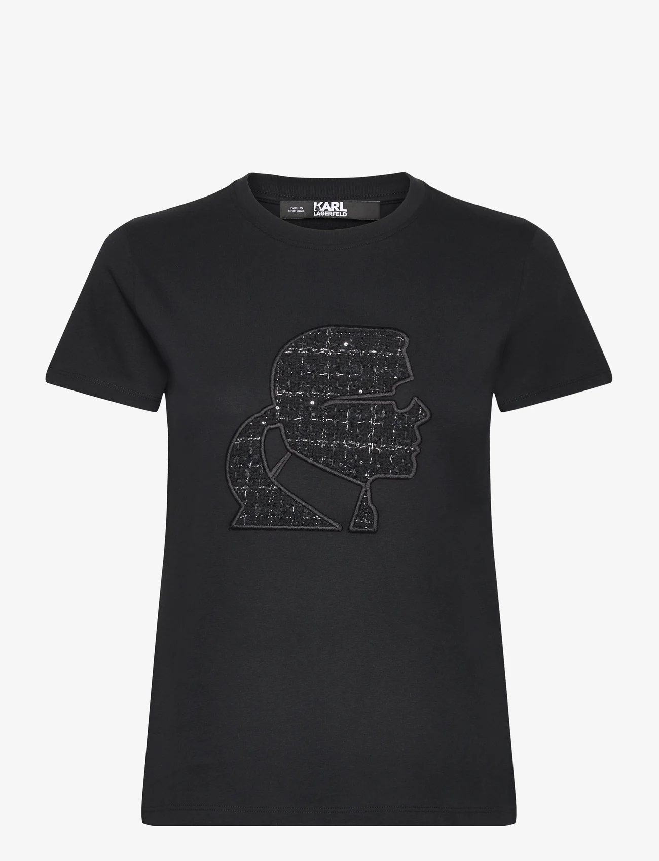 Karl Lagerfeld - boucle profile t-shirt - t-krekli - black - 0
