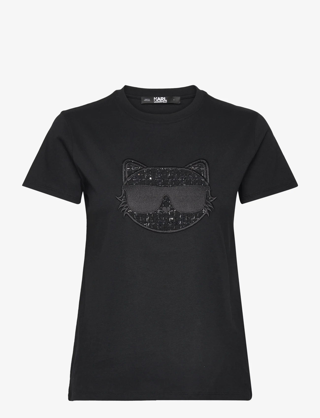 Karl Lagerfeld - boucle choupette t-shirt - marškinėliai - black - 0
