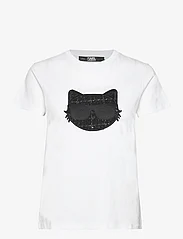 Karl Lagerfeld - boucle choupette t-shirt - marškinėliai - white - 0