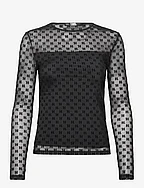 kl mesh lslv top - BLACK