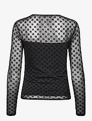 Karl Lagerfeld - kl mesh lslv top - pitkähihaiset puserot - black - 1